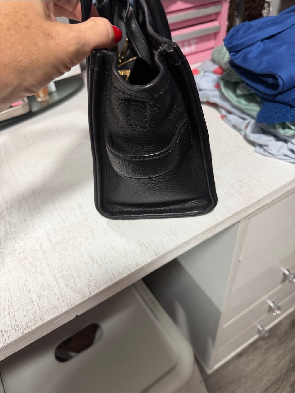 Marc Jacobs Black The Tote Bag - Compact Leather Handbag small - Picture 6 of 12